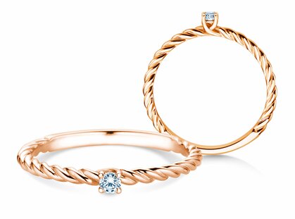 Verlovingsring Classic Loop in 14K roségoud met diamant 0,05ct G/SI