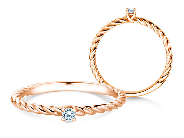 Verlovingsring Classic Loop in 9K roségoud met diamant 0,05ct G/SI