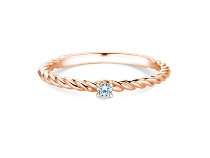 Verlovingsring Classic Loop in 9K roségoud met diamant 0,05ct G/SI