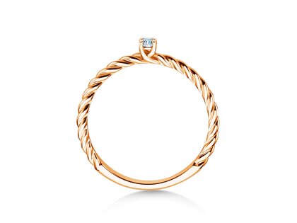 Verlovingsring Classic Loop in 9K roségoud met diamant 0,05ct G/SI