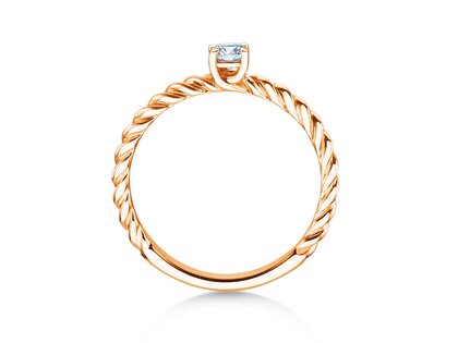Verlovingsring Classic Loop in 9K roségoud met Lab-grown diamant 0,15ct E/VS