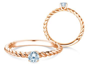 Verlovingsring Classic Loop in 9K witgoud met diamant 0,25ct H/SI