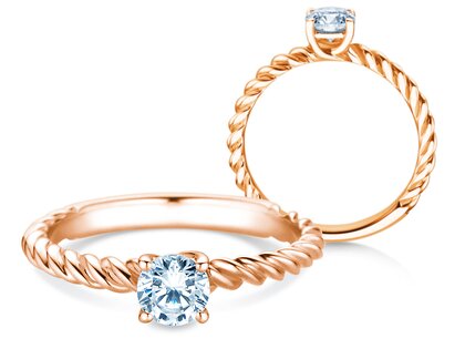 Verlovingsring Classic Loop in 9K roségoud met diamant 0,50ct H/SI