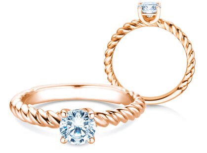 Verlovingsring Classic Loop in 9K roségoud met Lab-grown diamant 1,00ct E/VS