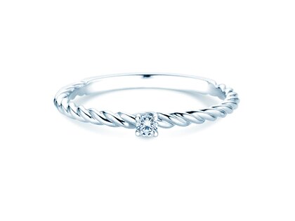 Verlovingsring Classic Loop in zilver 925/- met diamant 0,05ct H/SI