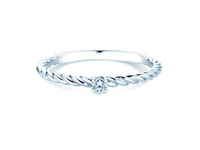 Verlovingsring Classic Loop in zilver 925/- met diamant 0,05ct H/SI