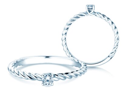 Verlovingsring Classic Loop in zilver 925/- met diamant 0,10ct G/SI