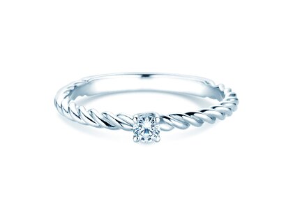 Verlovingsring Classic Loop in 9K witgoud met diamant 0,10ct H/SI