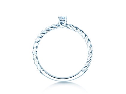 Verlovingsring Classic Loop in 9K witgoud met diamant 0,10ct H/SI