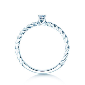 Verlovingsring Classic Loop in 9K witgoud met diamant 0,10ct H/SI