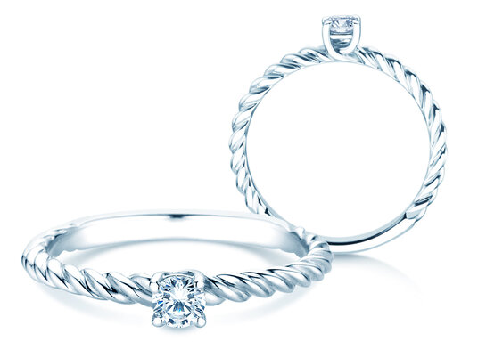 Verlovingsring Classic Loop in zilver 925/- met Lab-grown diamant 0,15ct E/VS