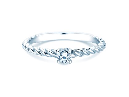 Verlovingsring Classic Loop in 18K witgoud met diamant 0,15ct H/SI