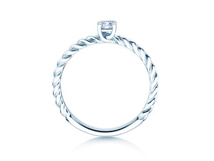 Verlovingsring Classic Loop in 18K witgoud met diamant 0,15ct H/SI