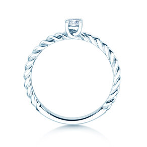Verlovingsring Classic Loop in 18K witgoud met diamant 0,15ct H/SI