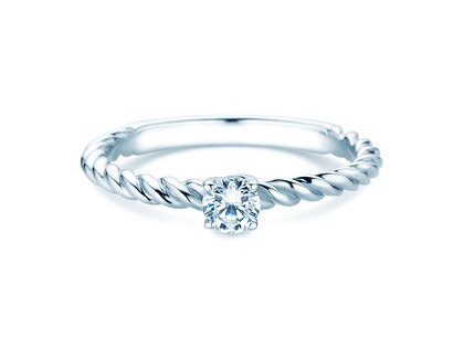Verlovingsring Classic Loop in 9K witgoud met diamant 0,20ct H/SI