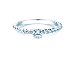 Verlovingsring Classic Loop in 9K witgoud met diamant 0,20ct H/SI