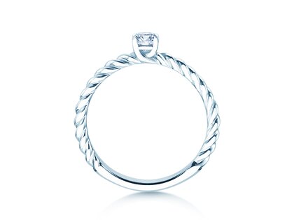 Verlovingsring Classic Loop in 9K witgoud met diamant 0,20ct H/SI
