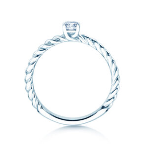Verlovingsring Classic Loop in 9K witgoud met diamant 0,20ct H/SI