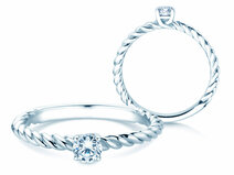 Verlovingsring Classic Loop in platina 950/- met diamant 0,25ct G/SI