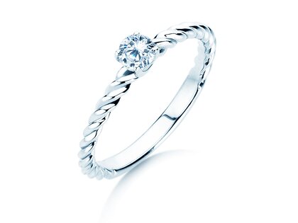 Verlovingsring Classic Loop in 9K witgoud met diamant 0,25ct H/SI