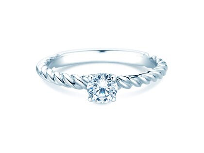 Verlovingsring Classic Loop in 9K witgoud met diamant 0,30ct H/SI