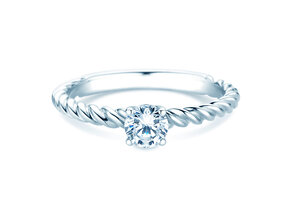 Verlovingsring Classic Loop in 9K witgoud met diamant 0,30ct H/SI