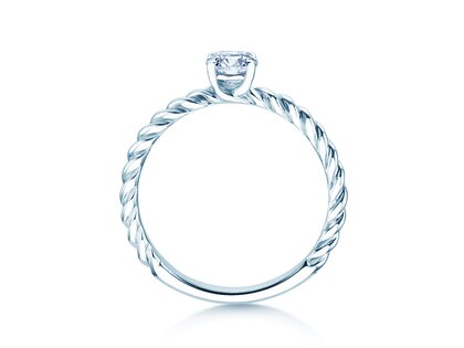 Verlovingsring Classic Loop in 9K witgoud met diamant 0,30ct H/SI