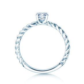 Verlovingsring Classic Loop in 9K witgoud met diamant 0,30ct H/SI