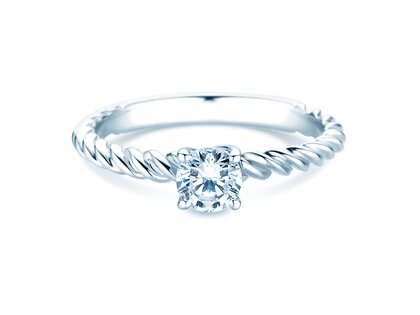 Verlovingsring Classic Loop in 9K witgoud met Lab-grown diamant 0,50ct E/VS