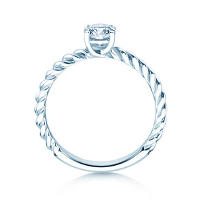 Verlovingsring Classic Loop in 9K witgoud met Lab-grown diamant 0,50ct E/VS