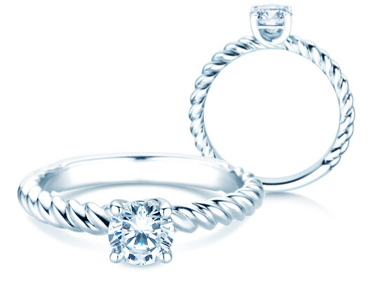 Verlovingsring Classic Loop in 18K witgoud met diamant 0,60ct H/SI