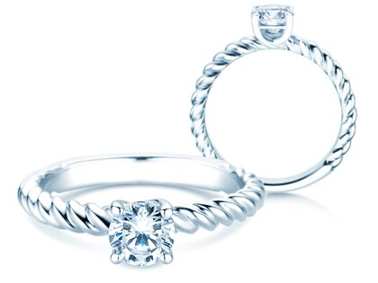 Verlovingsring Classic Loop in 18K witgoud met diamant 0,60ct H/SI