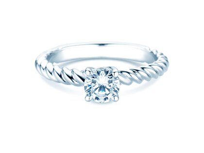 Verlovingsring Classic Loop in 18K witgoud met diamant 0,60ct H/SI