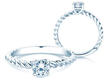Verlovingsring Classic Loop in 9K witgoud met diamant 0,50ct H/SI