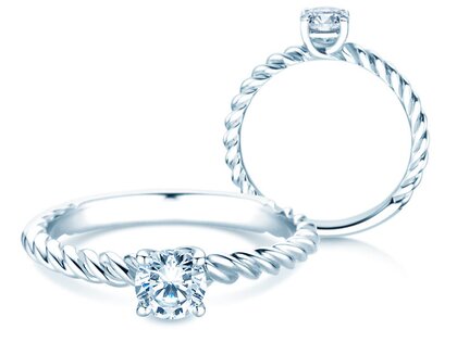 Verlovingsring Classic Loop in 9K witgoud met Lab-grown diamant 0,50ct E/VS