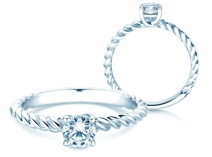 Verlovingsring Classic Loop in platina 950/- met diamant 0,50ct G/SI