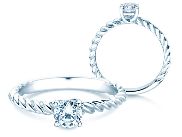 Verlovingsring Classic Loop in 9K witgoud met Lab-grown diamant 0,50ct E/VS