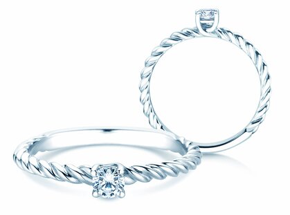 Verlovingsring Classic Loop in 18K witgoud met diamant 0,15ct G/SI