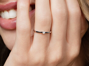 Verlovingsring Classic Petite in 14K geelgoud met diamant 0,05ct G/SI