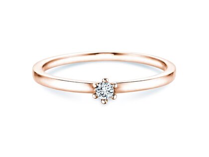 Verlovingsring Classic Petite in 14K roségoud met diamant 0,07ct G/SI