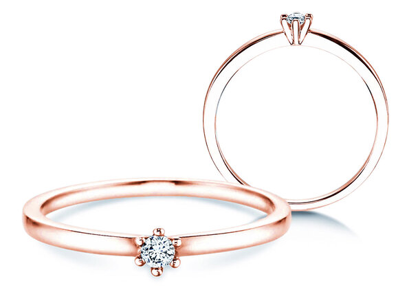 Verlovingsring Classic Petite in 14K roségoud met diamant 0,07ct G/SI