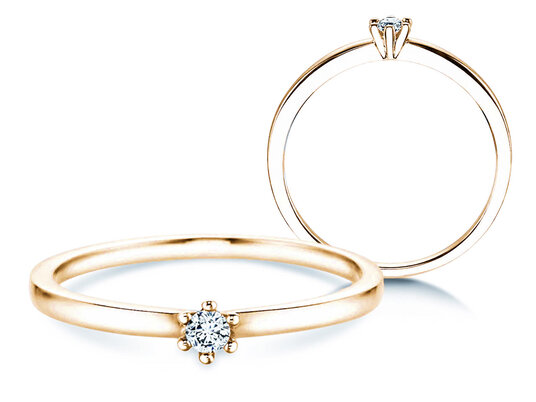 Verlovingsring Classic Petite in 14K geelgoud met diamant 0,07ct G/SI