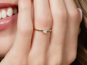 Verlovingsring Classic Petite in 14K geelgoud met diamant 0,13ct G/SI