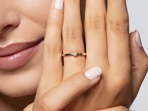 Verlovingsring Classic Petite in 14K geelgoud met diamant 0,05ct G/SI