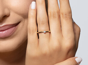 Verlovingsring Classic Petite in 14K geelgoud met diamant 0,07ct G/SI