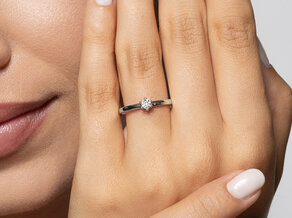 Verlovingsring Classic Petite in 14K witgoud met diamant 0,13ct G/SI