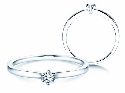 Verlovingsring Classic Petite in 14K witgoud met diamant 0,07ct G/SI