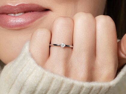 Verlovingsring Compass in 14K roségoud met diamant 0,15ct G/SI