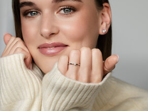 Verlovingsring Compass in 14K roségoud met diamant 0,15ct G/SI
