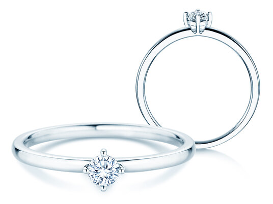 Verlovingsring Compass in 14K witgoud met diamant 0,15ct G/SI